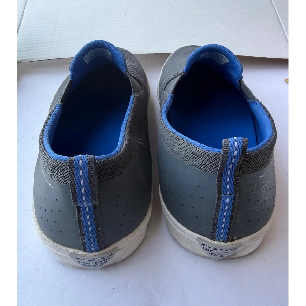 Columbia Bahama Vent PFG Mens Gray‎ and Blue Mesh Slip On Boat Loafer Shoes 13